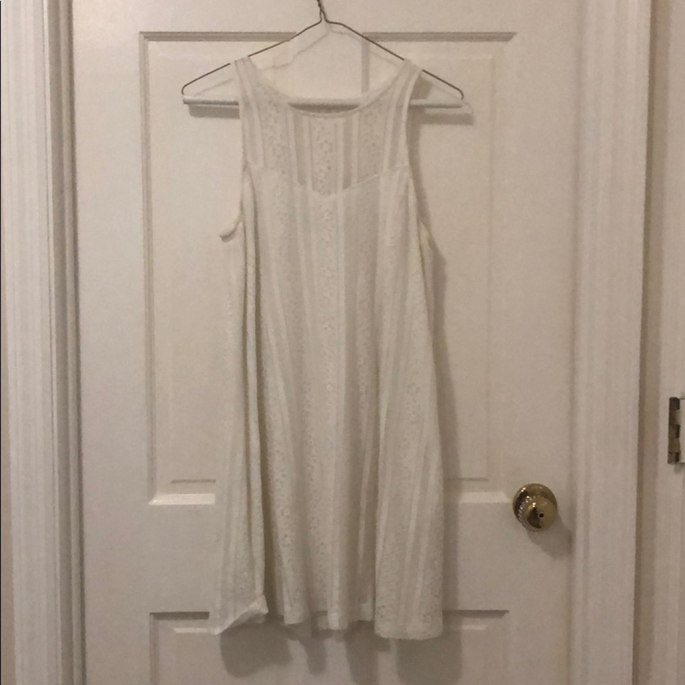white lace mini dress